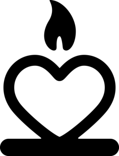 Candle With A Heart Vinyl Svg File, Free Vectors File